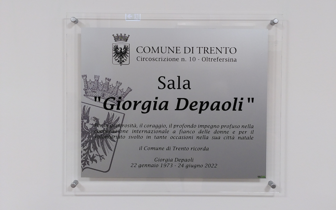 Trento e Caia unite nel ricordo con l’intitolazione di una sala a Giorgia Depaoli